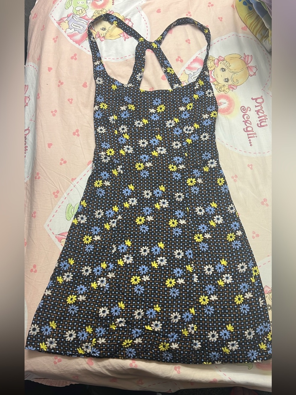 Free People black floral sleeveless dress